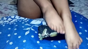 caressing my soft feet wanted your cum all over them