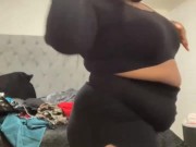 SEXY BBW PUDGING OUTTA BLACK MINI SKIRT