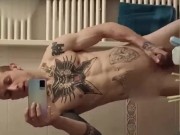 boy after shower spans the boar 13/16