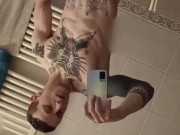 boy after shower spans the boar 14/16