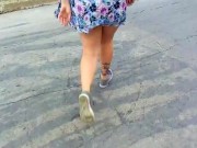 Step bro wants to see my perfect ass without panties on the street. Risky Nudity / Public Flashing 10/16