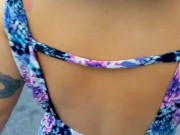 Step bro wants to see my perfect ass without panties on the street. Risky Nudity / Public Flashing 4/16