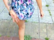 Step bro wants to see my perfect ass without panties on the street. Risky Nudity / Public Flashing 6/16