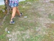 Step bro wants to see my perfect ass without panties on the street. Risky Nudity / Public Flashing 8/16