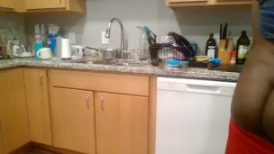 Me and this big ol' booty doing some house chores. :)