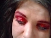 sfw chewing gum smoking fetish with dentures  13/16