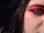 sfw chewing gum smoking fetish with dentures  16/16