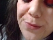 sfw chewing gum smoking fetish with dentures  2/16