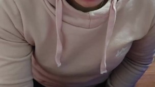 Quickie! Going for a walk with a cum mouthful!