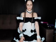 Sexy maid sucks cock and cums from penetration 1/16