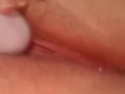 using vibrator on clit an cumming.