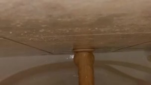 Chub riding big dildo in the shower