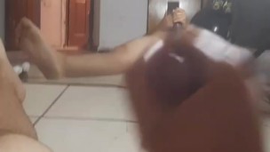 gay gets his cock wet with oil