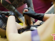 Slave gets SOUNDING and ANAL stretching session from 2 dominas - Uretra stretching, ass fucking 9/16