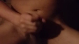 Shooting big load while masturbating on my knees