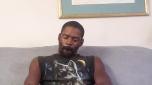 Buck showing off and jacking on the couch