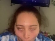 Her mom came back from work and kept talking to us while I dicked down her thot daughter 5/16