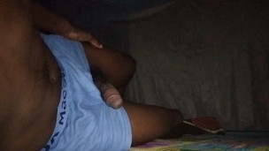 Masturbating my long stick cum on my lap curling my toes