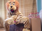 Squirting in my Lion Mascot Suit 13/16