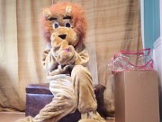 Squirting in my Lion Mascot Suit 15/16