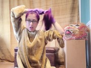 Squirting in my Lion Mascot Suit 2/16