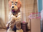 Squirting in my Lion Mascot Suit 5/16