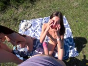 Two awesome married couples GoldTeachers and PassionBunny fuck in the field (first foursome) 15/16