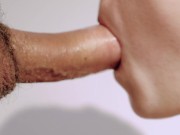 Mamada profunda amateur que acaba con una gran corrida en mi boca  Plano corto, gemidos 4K 7/16