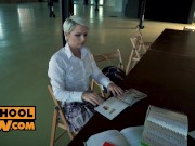 POV - Kinky shcoolgirl slut Kittina fucks to keep you quiet 3/16