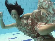 Krasula Fedorchuk enjoys the swimming pool for herself only