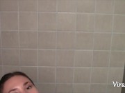 В туалете выебал свою крошку и обильно спустил ей в мокрую писю 1/16