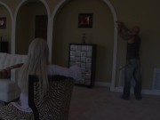 Stacey Saran the sexy plumber who comes over to fix her sink and then fix her pussy. 1/16