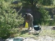 Teen craves gramps cock down her throat