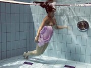 Russian most amazing looking model swimming nude 4/16