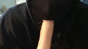 Boi throatfucks toy Balls deep MESSY
