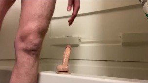 BF LUBES ME UP AND USED TOY ON ME UNTIL IM ABLE TO FUCK MYSELF WITH BIG DILDO