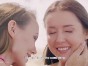 ULTRAFILMS Gorgeous lesbian couple Sybil and Sia Siberia fingering and licking each other on their first date 1/16