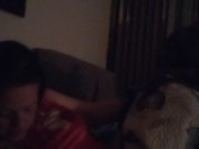 White milf smoking and watching tv