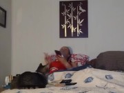 White milf smoking while watching videos on her phone