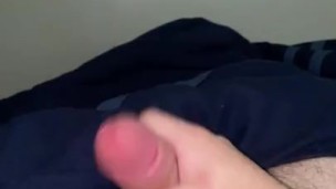 Hairy boy plays with himself 