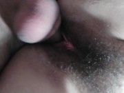 Hairy pussy fucking close up and fast cum