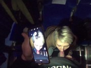 OUTDOOR BLOWJOB with EPIC CUMSHOR FACIAL in the train! 14/16