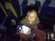 OUTDOOR BLOWJOB with EPIC CUMSHOR FACIAL in the train! 15/16