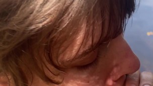 Cumming in my wife's mouth at the lake!