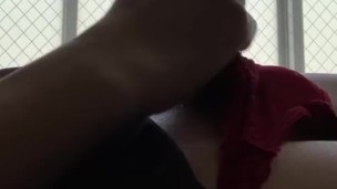 Japanese cute dress tiny penis cum shot lying in bed