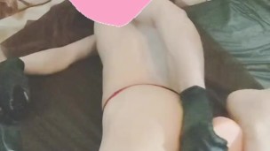 バイセク色白腹筋男子のアナニー、大きいディルドで久しぶりのアナニー
