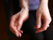 Pinkhair cutie does handjob and footjob in socks 16/16