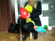 Pregnant expansion - Rich milf inflated belly by compresor and her belly wanst to pop like a ballon 10/16