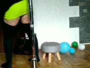 Pregnant expansion - Rich milf inflated belly by compresor and her belly wanst to pop like a ballon 14/16