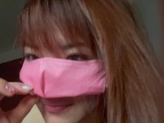 ノーパン＆ノーブラ♡コストコでお買い物デート！可愛い色白美少女に朝立ちちんこをフェラ抜きされて起床♡素人カップル/ごっくん/口内射精/女子大生/盗撮/露出/スリム/English subtitles 11/16